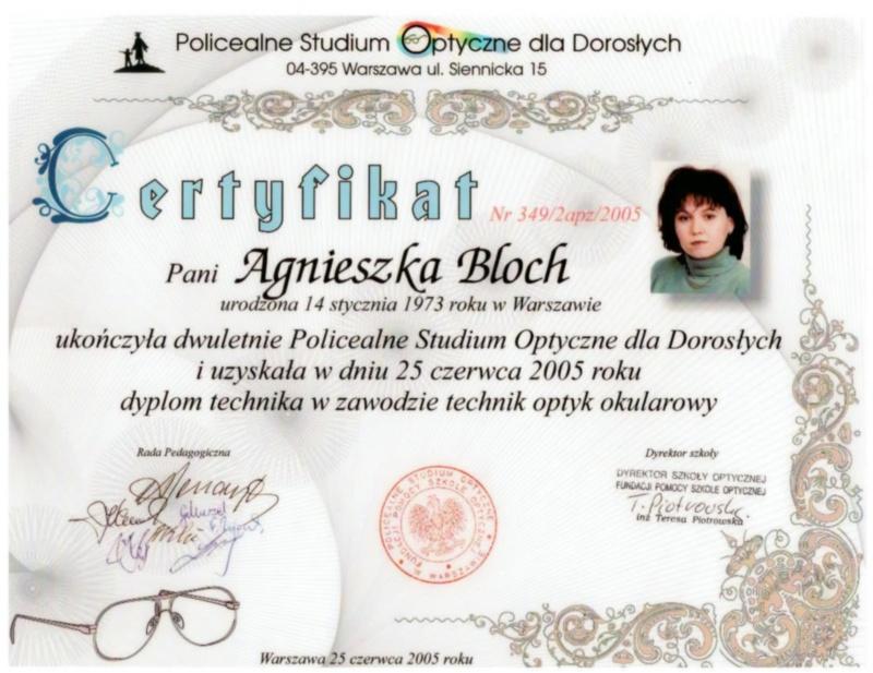 certyfikat i dyplom zawodowy 2